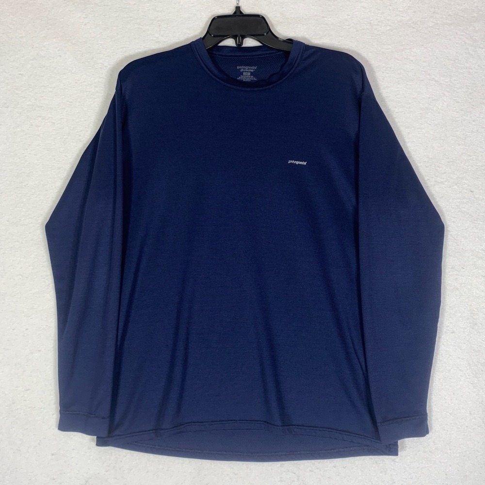 Patagonia Shirt Mens XL Blue Capilene Cool Daily Lightweight Knit Performanc
